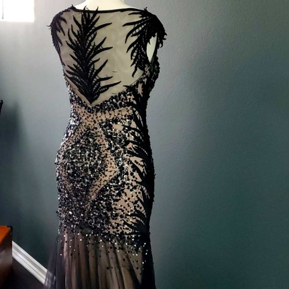 Beaded Black Formal Gown